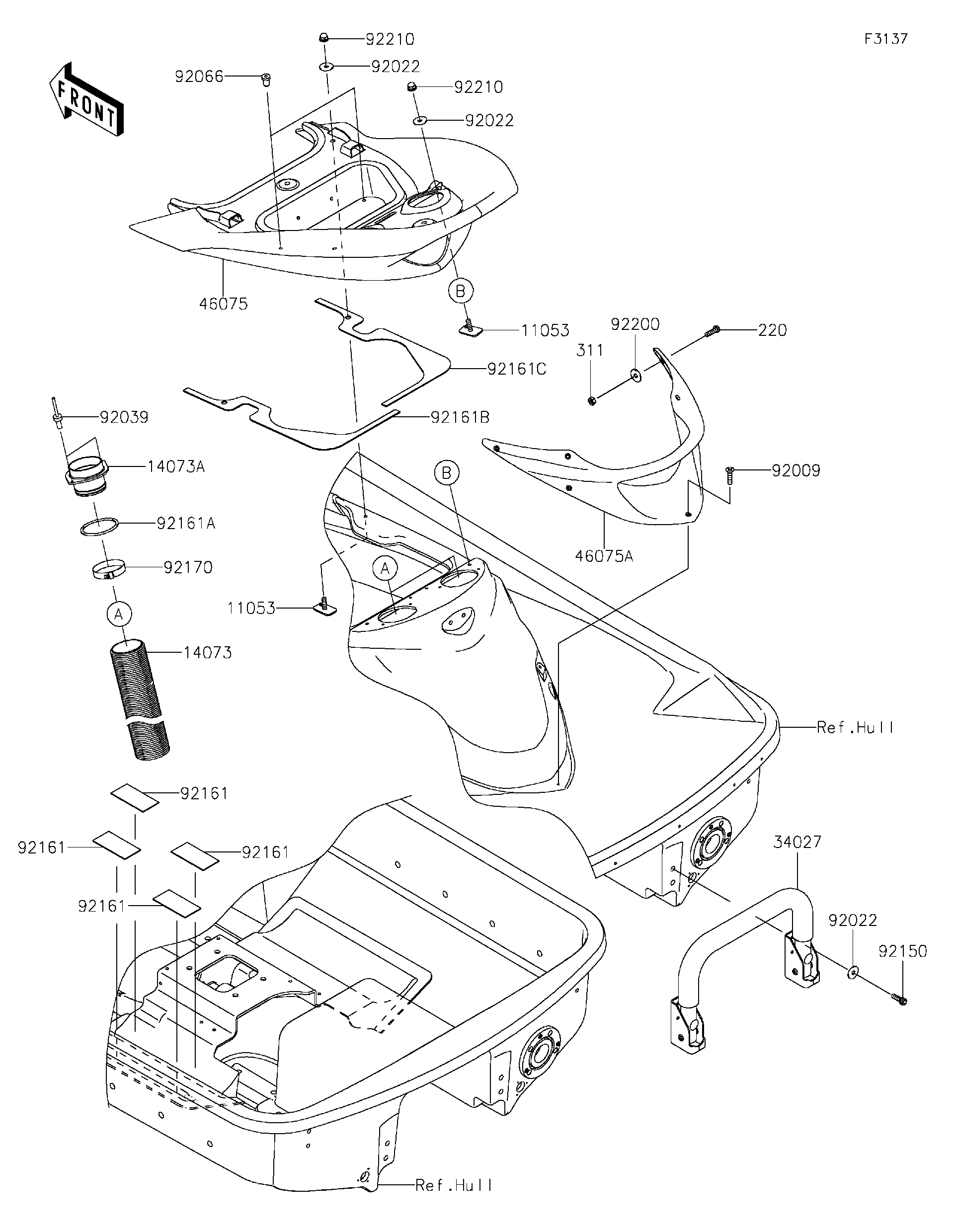 2021 Kawasaki JET SKI ULTRA LX Hull Rear Fittings Watercraft