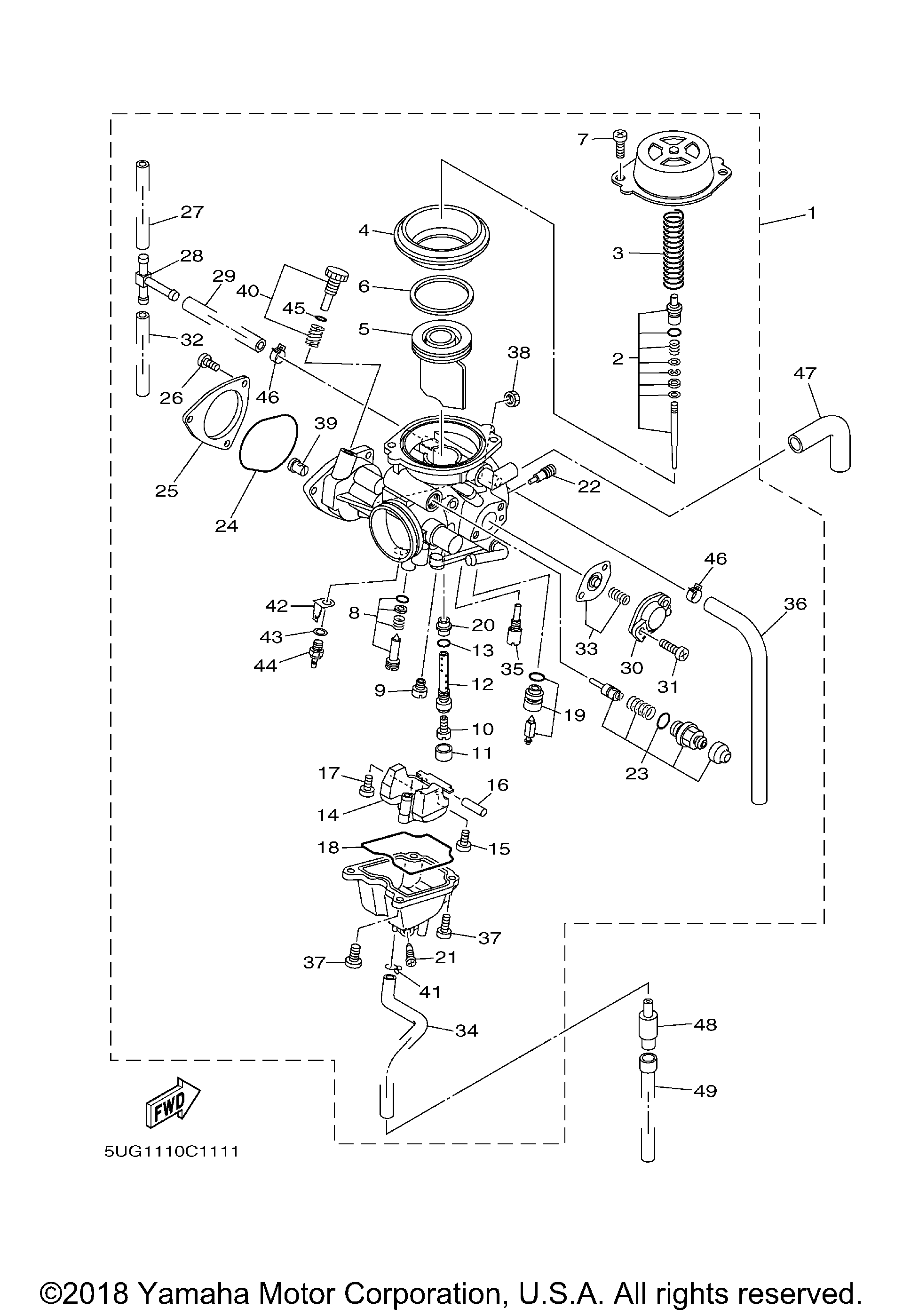 thumbnail image 2 of LABLT Carburetor For 2004-2007 Yamaha Rhino 660 YFM660 YXR660 – OM61479OC 2 of 5