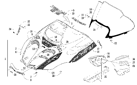 HOOD AND WINDSHIELD ASSEMBLY [87636]