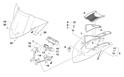 WINDSHIELD AND INSTRUMENTS ASSEMBLIES