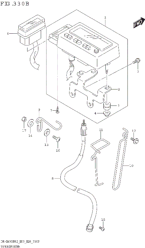 SPEEDOMETER (DR-Z400S:E28)