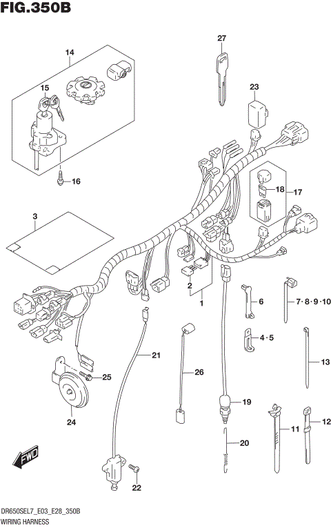 WIRING HARNESS (DR650SEL7 E28)