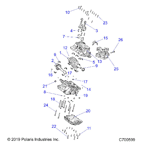 ENGINE, CRANKCASE AND CRANKSHAFT - R21TAE99FA/SFA/SCA/SCK/EA/EK (C700599)