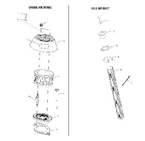 ENGINE AIR INTAKE/HULL AIR INLET - W035197DA/W035197IA (4980998099B11)