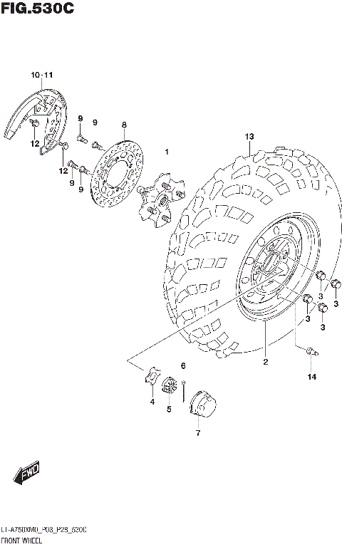 FRONT WHEEL (LT-A750XM0 P33)