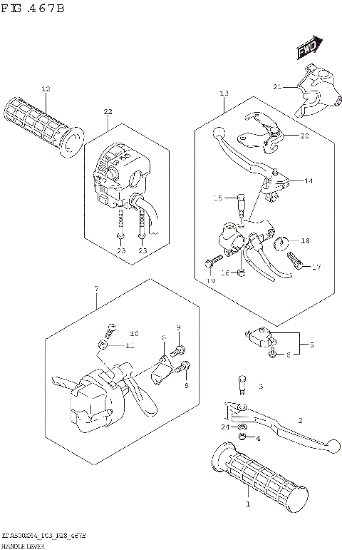 HANDLE LEVER (LT-A500XP,LT-A500XPZ)