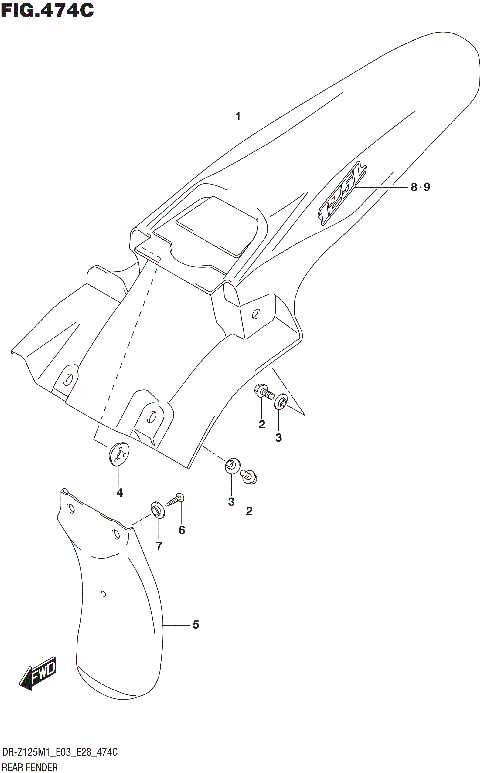 REAR FENDER (DR-Z125L)