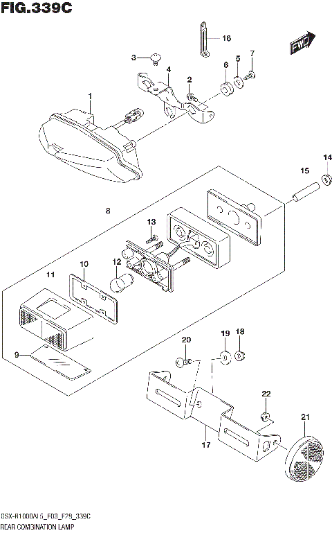REAR COMBINATION LAMP (GSX-R1000AL5 E33)