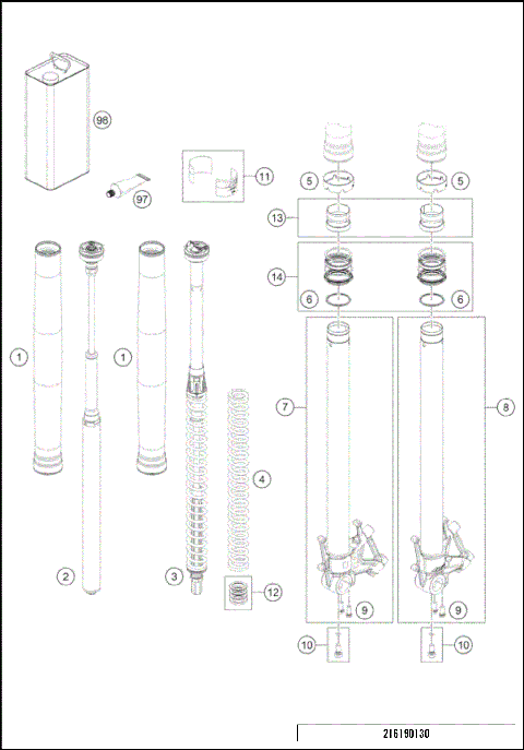 FRONT FORK DISASSEMBLED