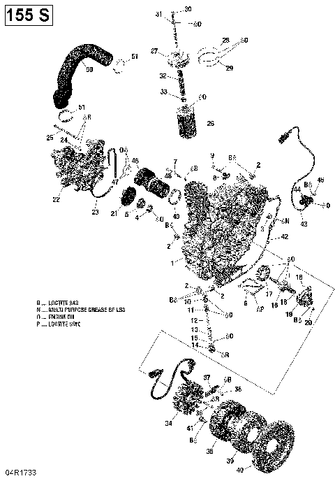 03- PTO Cover And Magneto - 155 Model With Suspension