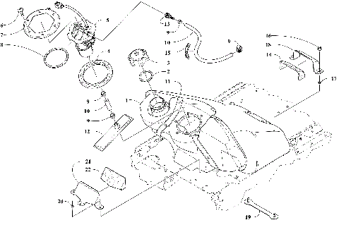 GAS TANK AND FUEL PUMP ASSEMBLY [108982]