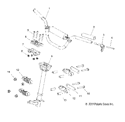 STEERING, HANDLEBAR MOUNTING - S12CL8/CW8 ALL OPTIONS (49SNOWHANDLEBAR12SBASLT)