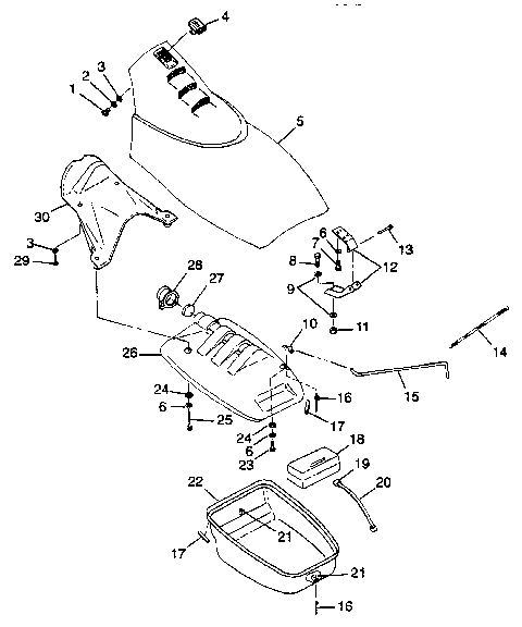 FRONT STORAGE COMPARTMENT SL 900 B974091 and SL 1050 B974090 (4940974097A009)