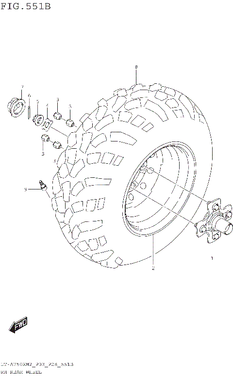 RH REAR WHEEL (LT-A750XM2 P28)