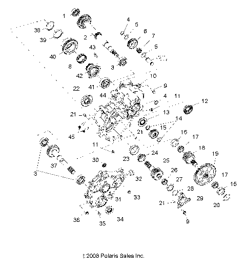 DRIVE TRAIN, MAIN GEARCASE INTL COMP 1 (BUILT 10/16/08 AND AFTER) - R09VH76 ALL OPTIONS (49RGRTRANSINTL09RZR)