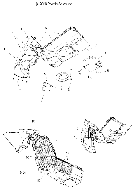 BODY, FENDER ASM., RH - S12PT6HSL/HEL (49SNOWFENDERFOAM09600TRG)
