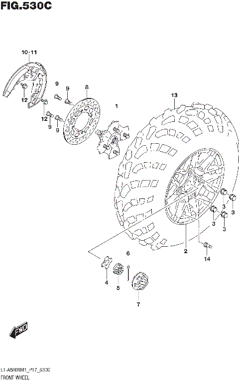 FRONT WHEEL (LT-A500XPZM1 P17)