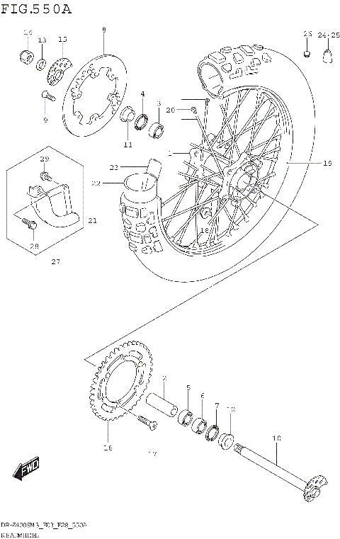 REAR WHEEL (DR-Z400SM3 E03)