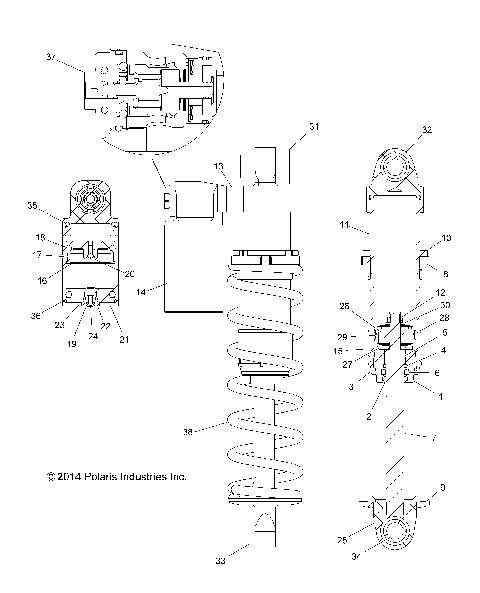 SUSPENSION, SHOCK, FRONT TRACK - S17MBX6JSA/JEA (49SNOWSHOCKFRONT15MX6)