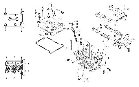 CYLINDER HEAD AND CAMSHAFT/VALVE ASSEMBLY [300032]