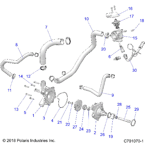 ENGINE, WATERPUMP AND BYPASS - Z20ASS99C2/CH/FH (C701070-1)