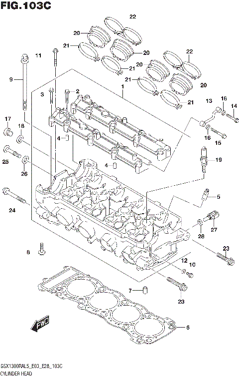 CYLINDER HEAD (GSX1300RAL5 E33)