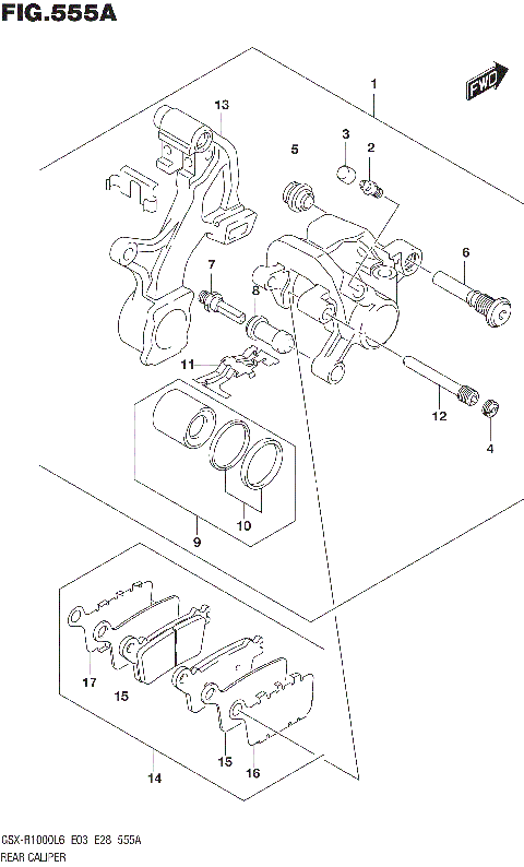REAR CALIPER (GSX-R1000L6 E03)