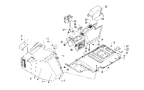 FRONT CONSOLE AND FLOOR PANEL ASSEMBLY [98586]