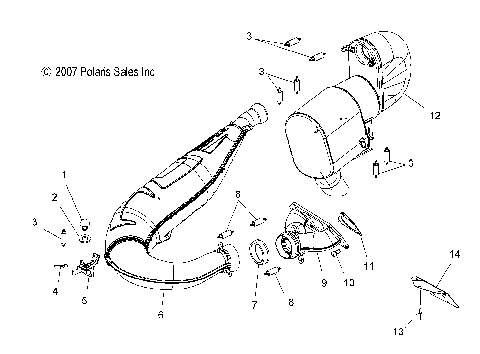 ENGINE, EXHAUST - S08PK6FS/FE/PM6FS/FE (49SNOWEXHAUST08600RMK)