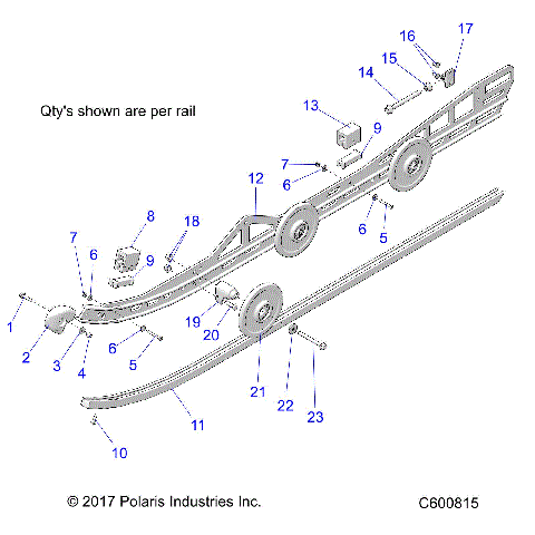 SUSPENSION, RAIL, LH/RH - S19CED5B ALL OPTIONS (C600815)