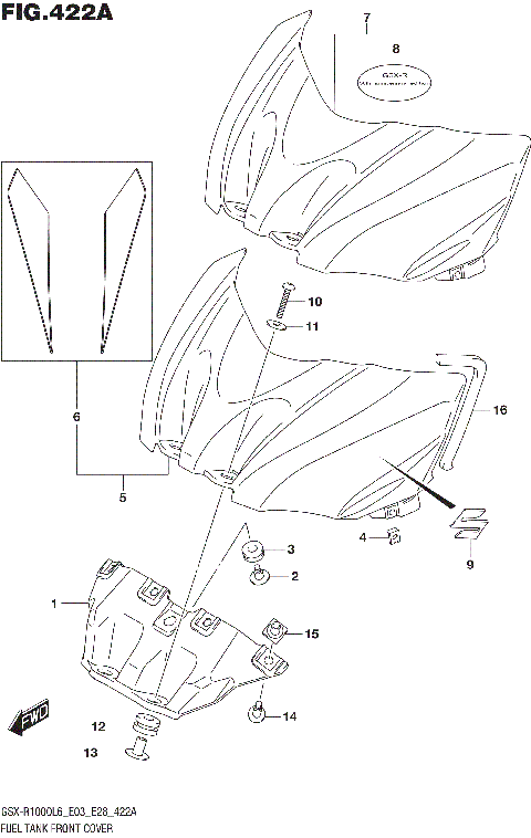 FUEL TANK FRONT COVER (GSX-R1000L6 E03)