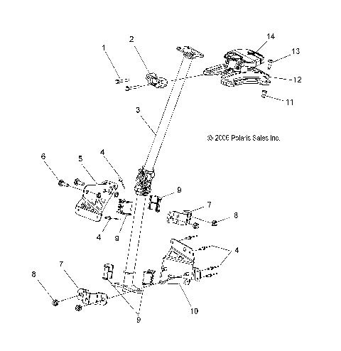 STEERING, ADJUSTABLE STEERING POST ASM. - S10PT6HSL/HSM/HEM (49SNOWSTEERINGPOSTCLEANLX)