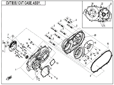 CVT CASE ASSY.