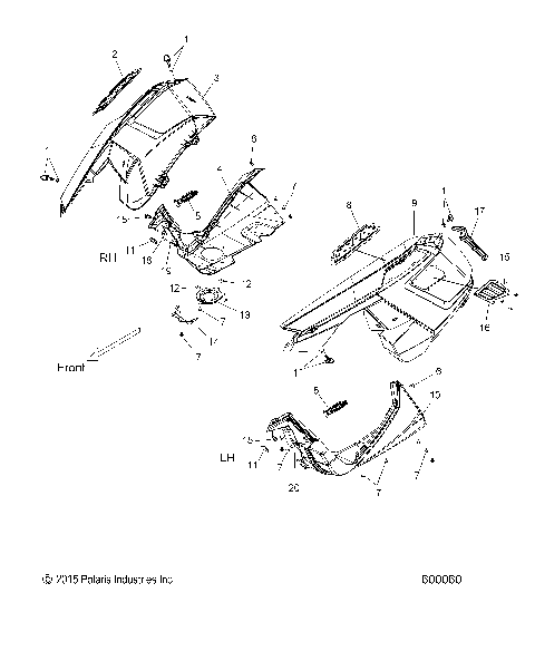 BODY, FENDERS and SIDE PANELS - S17CFE5BSL/BEL (600060)