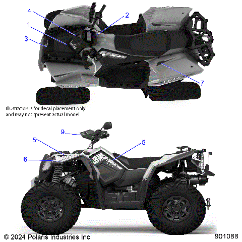 BODY, DECALS, GRAPHIC - A25SGE95CT/ET (901088)