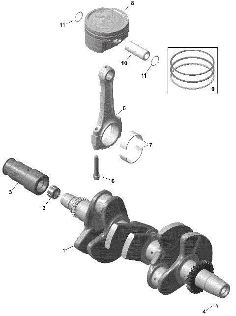 01- ROTAX - Crankshaft and Pistons