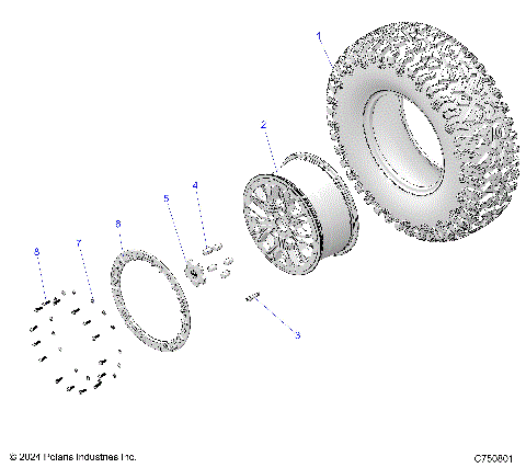 WHEELS, FRONT/REAR - Z25R4P2KAE/BE (C750801)