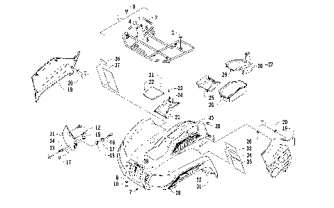 FRONT RACK, BODY PANEL, AND HEADLIGHT ASSEMBLIES [96286]