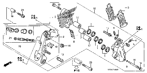 LEFT FRONT BRAKE CALIPER