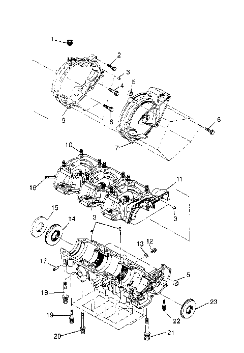 CRANKCASE ASSEMBLY  SL 750 B954070 (4930523052B013)