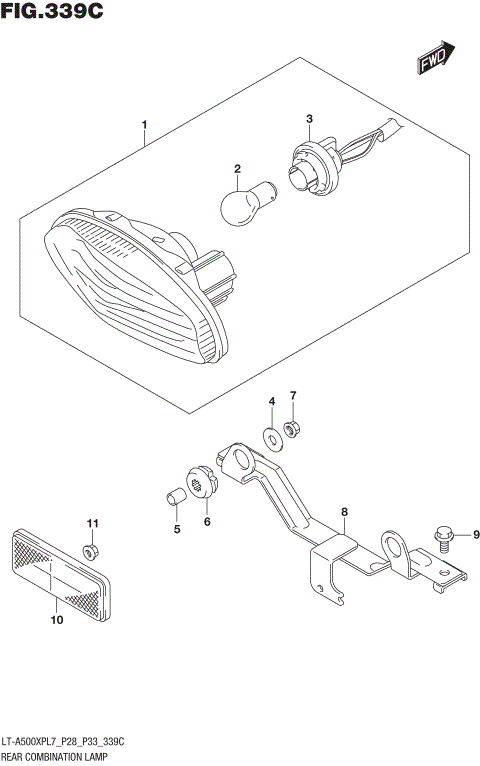 REAR COMBINATION LAMP (LT-A500XPBL7 P28)