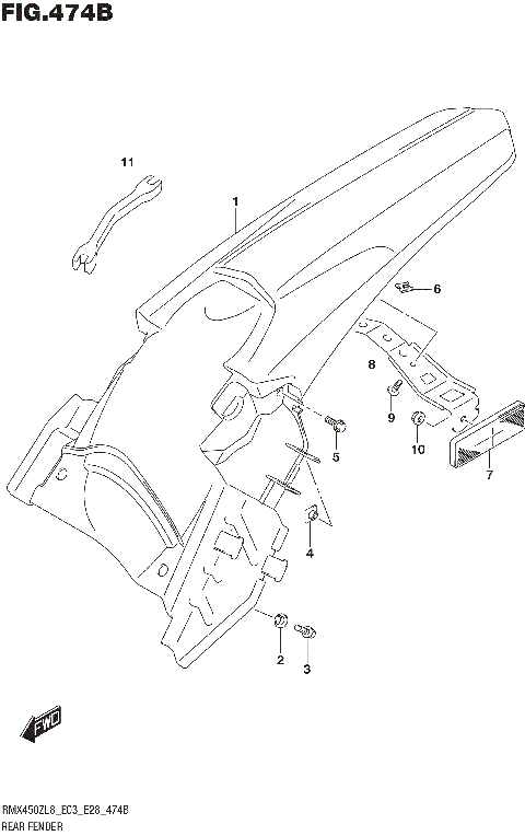 REAR FENDER (RMX450ZL8 E28)