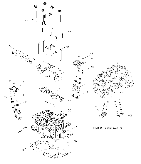 ENGINE, CYLINDER HEAD, CAM and VALVES - A09ZX85FS/CFS (49ATVCYLINDER09SPXP850)