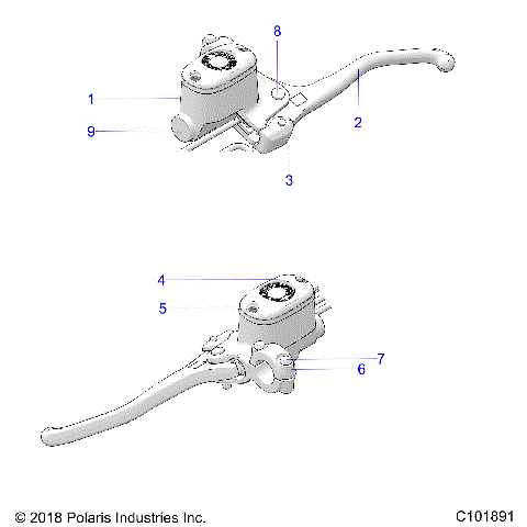 BRAKES, FRONT BRAKE LEVER and MASTER CYLINDER - A19SHE57FP [100868]