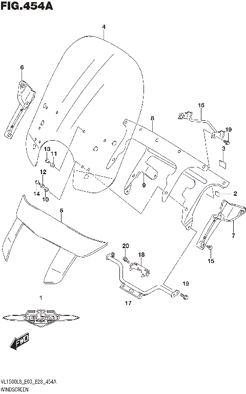 WINDSCREEN (VL1500BTL8 E28)