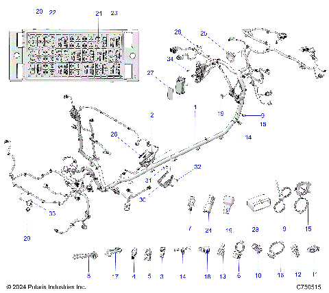 ELECTRICAL, WIRE HARNESS, CHASSIS - Z25XPD92A/92B (C750515)