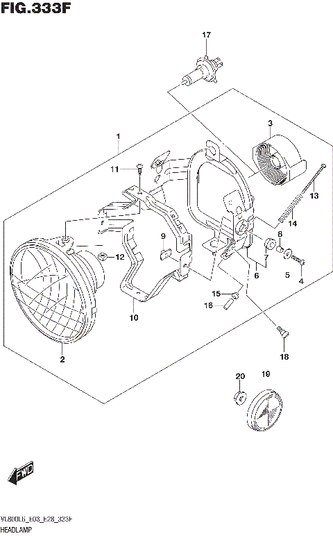 HEADLAMP (VL800TL6 E33)