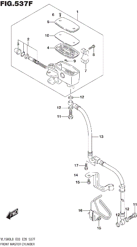 FRONT MASTER CYLINDER (VL1500TL8 E28)