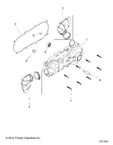DRIVE TRAIN, CLUTCH COVER AND DUCTING - A19HAA15N7 (101164)