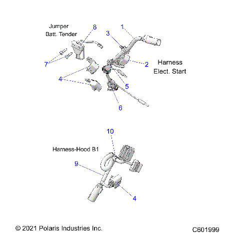 ELECTRICAL, WIRE HARNESS, HOOD, ELEC. START - S22TFD8RS/8RE (C601999)